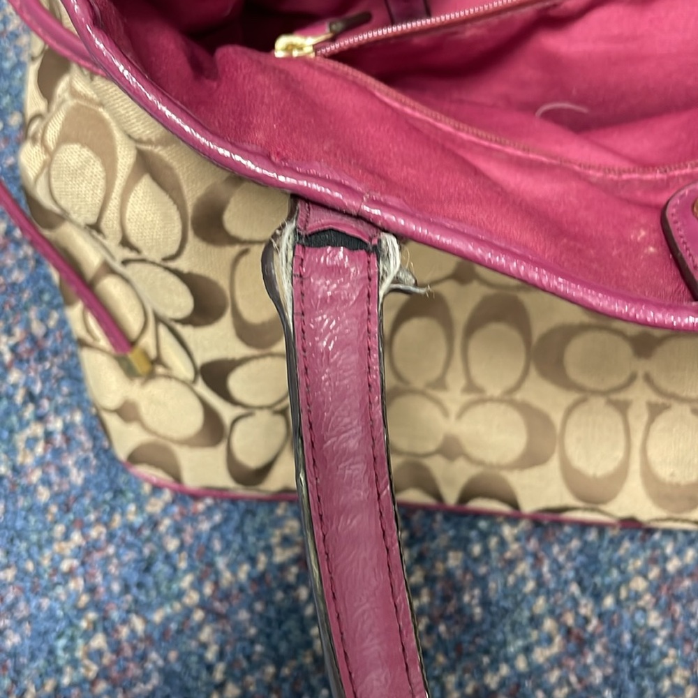 Used Coach Signature Python Stripe Carry-All - Picture 9 of 17